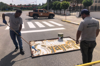 Süloğlu’nda Okul Önleri ve Yaya Geçitleri Boyanıyor