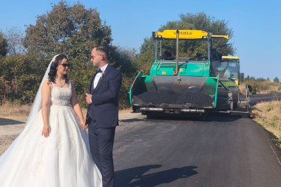 Düğün Fotoğrafını Damadın İş Yerinde Sıcak Asfalt Dökülürken Çekildiler