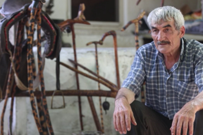 Doğadan Topladığı Ağaç Dallarını Hayvan Figürlü Bastonlara Dönüştürüyor