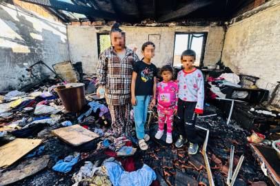 ‎Edirne'de Evi Yanan Aile Komşularına Sığındı ‎