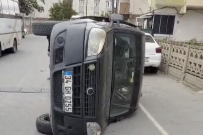 Trafik Kazasında Otomobil Devrildi: 1 Kişi Yaralandı