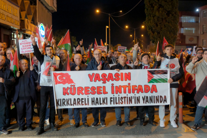 Kırklareli'nde, Gazze'ye Destek Yürüyüşü Düzenlendi