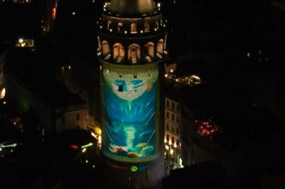 Galata Kulesi'ne Çevre Temalı Görseller Yansıtıldı