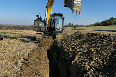 Keşan Orhaniye Köyü Göletten Tarımsal Sulama Hattı Çalışmaları Devam Ediyor