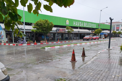 Havsa’da Sağanak Yağış Etkili Oldu