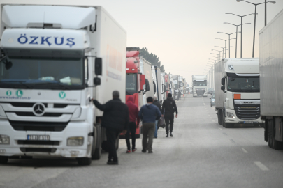 Kapıkule Sınır Kapısı'nda Çift Yönlü 7'şer Kilometre TIR Kuyruğu Oluştu