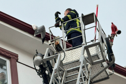 Edirne’de Çatıda Sıkışan Martı Kurtarıldı
