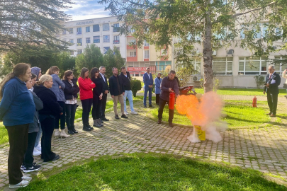 Pınarhisar’da Hükümet Konağı Personeline Yangın Söndürme Tatbikatı