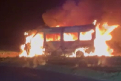 Tekirdağ’da Panelvan Minibüs Alev Topuna Döndü