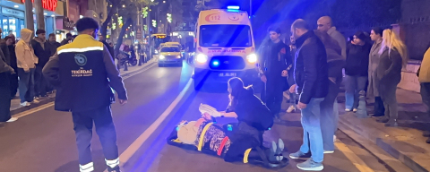 Tekirdağ'da Motosikletin Çarptığı Kadın Yaralandı