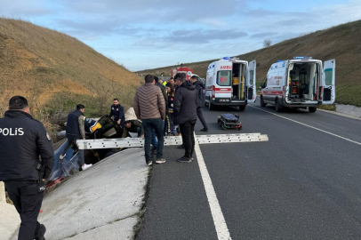 Tekirdağ'da Su Kanalına Düşen Otomobildeki Çift Yaralandı