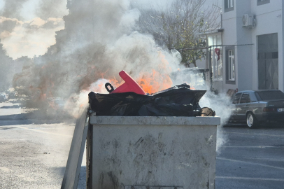 Tekirdağ’da Çöp Konteynerinde Yangın Paniği