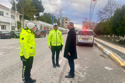 Kaymakam Özderin’den Trafik Denetimine Ziyaret