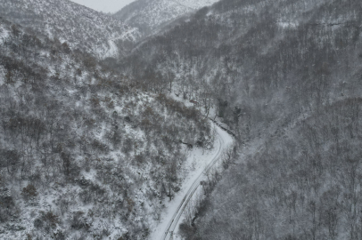 Tekirdağ'da Beyaza Bürünen Ormanlar Havadan Görüntülendi