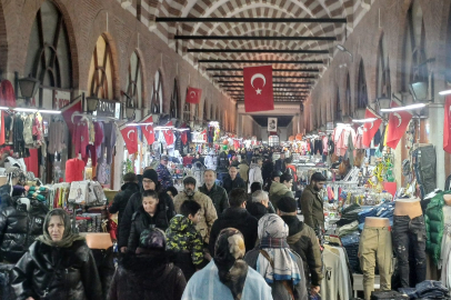 ‎Edirne'de Yağmur Tarihi Çarşıya Yaradı