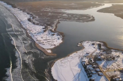 İğneada'da Kar Sonrası Oluşan Eşsiz Manzaralar Havadan Görüntülendi