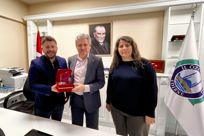 Edirne İl Özel İdaresi’nde Ahmet Güngör’e Plaket Takdimi