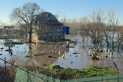 Evliya Kasım Paşa Camii Şantiyesi Sular Altında