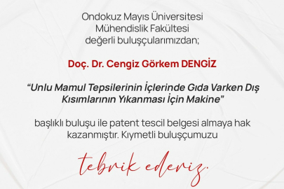 OMÜ'den İki Yeni Patent: Tepsilerde Hijyen ve Elektrokromik Ölçümde Yenilik