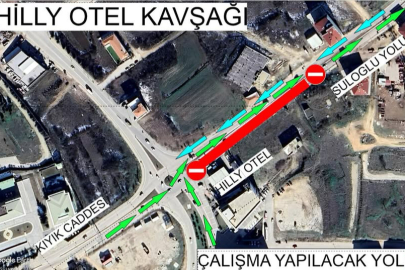 Hilly Otel Kavşağı’nda Süloğlu Yönü Geçici Olarak Trafiğe Kapatıldı