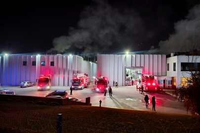 Tekirdağ'da Fabrikanın Bacasında Çıkan Yangın Söndürüldü