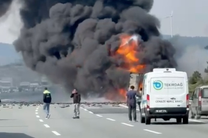 Kuzey Marmara Otoyolu'nda Tırda Yangın Çıktı