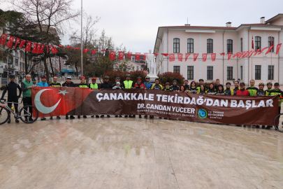 Tekirdağ'dan Çanakkale'ye 40 Bisikletli Şehitler İçin Pedal Çevirdi