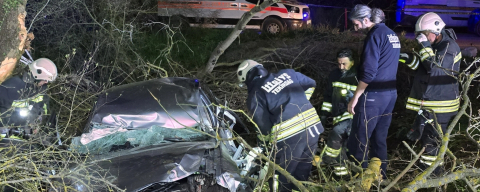Tekirdağ'da Devrilen Otomobildeki 1 Kişi Öldü, 3 Kişi Yaralandı