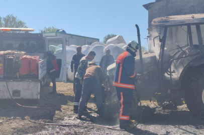 Keşan'da Traktörde Yangın