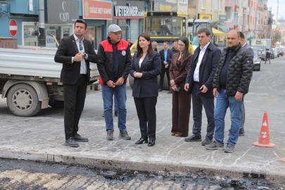 Başkan Gencan, Kıyık Caddesi’ndeki Çalışmaları İnceledi