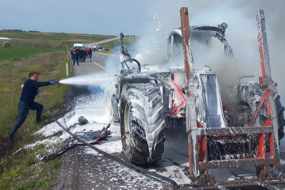 İş Makinesi Alevlere Teslim Oldu