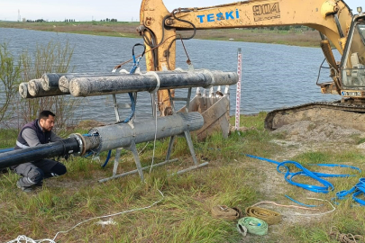 Türkmenli Göletine Yüzer Terfi İstasyonu Kuruldu