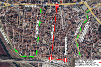 Edirne'de 2 Caddede Asfalt Çalışması Yapılacak