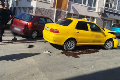 Edirne’de Otomobillerin Çarpışma Anı Kamerada