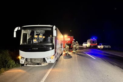 Edirne’de Servis Otobüsü Alev Aldı