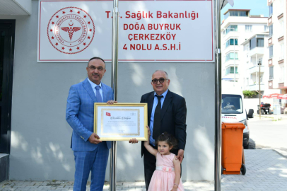 Çerkezköy’de Hayırsevere “Teşekkür Belgesi” Takdim Edildi