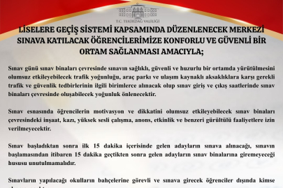 Tekirdağ Valiliği Duyurdu: Sınav Saatlerinde Gürültülü Faaliyetlere Yasak