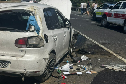 Tekirdağ'da Devrilen Otomobildeki Çift Yaralandı