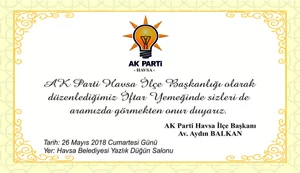 AK Parti ilçe Teşkilatı iftar Yemeği Düzenliyor