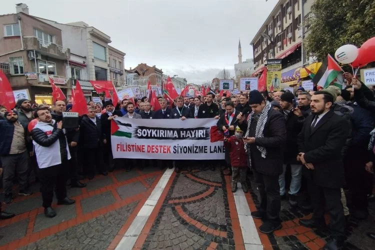 Edirne’de Filistin’e destek yürüyüşü