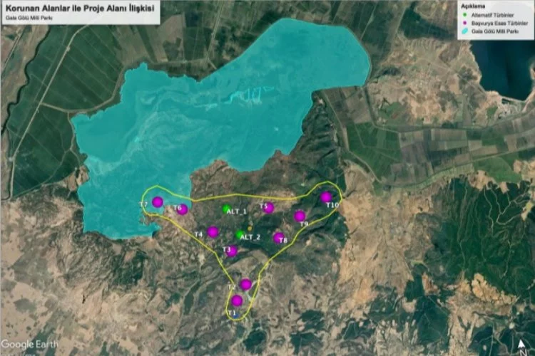 Gala Gölü Milli Parkı’na türbin planlayan proje