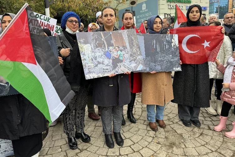 Kırklareli ve Tekirdağ’da İsrail'in saldırılarına protesto