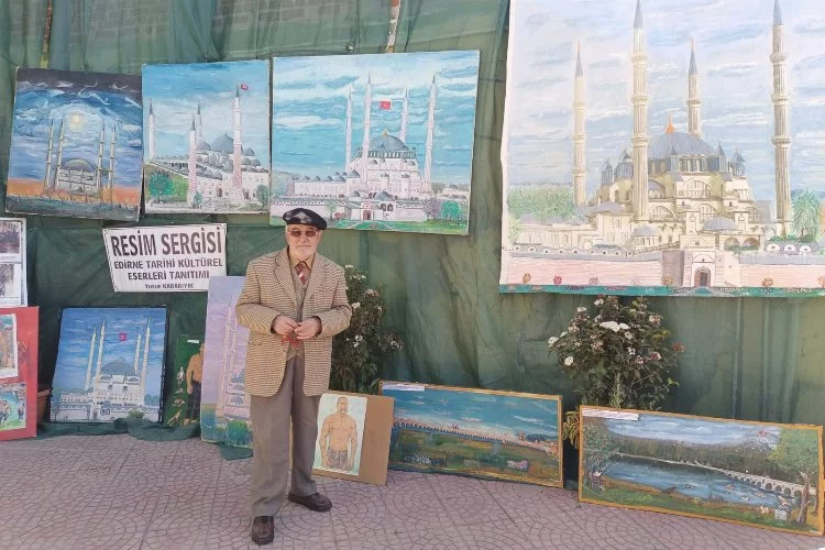Selimiye’nin emekli baş müezzininden resim sergisi